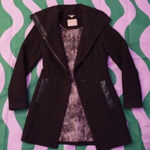 Soia & Kyo 'Jana' Asymmetrical Wool Blend Coat, Black